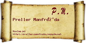 Preller Manfréda névjegykártya